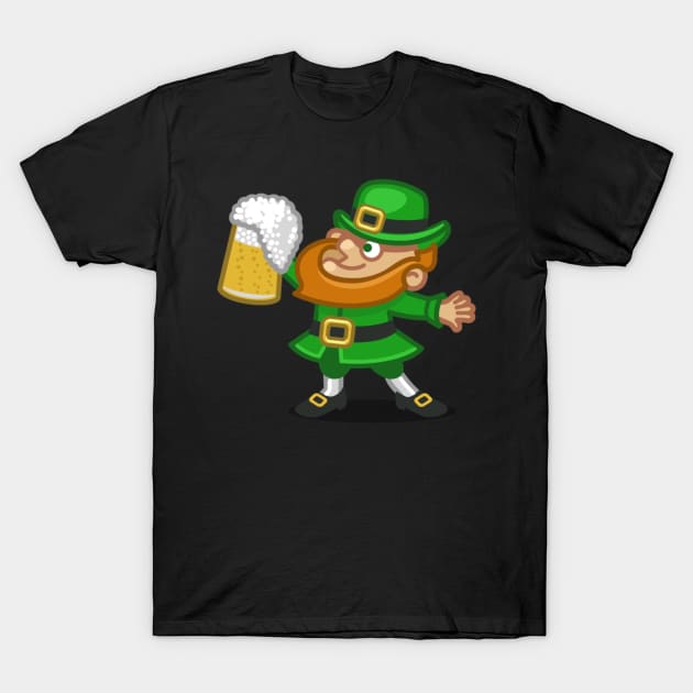 Funny Saint Patricks Day Leprechaun Beer T-Shirt by BansheeApps